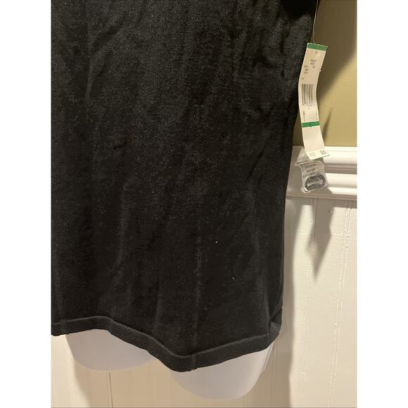 NWT Anne Klein Black Sleeveless Tank Sz L Silk Cotton Blend Round Neck - Picture 3 of 11